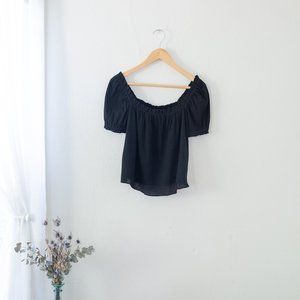 Black Crepe Top - Reformation - XS
